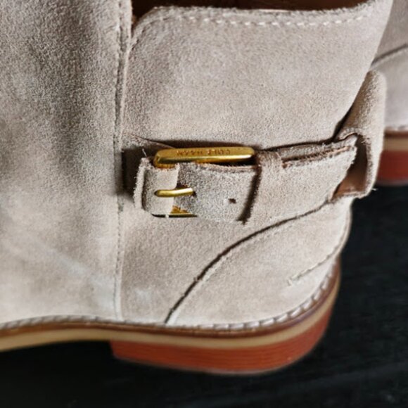 NWOB Cole Haan Hampshire Leather 1.5" Stacked Heel Side Zip Buckle Ankle Boots - Picture 8 of 15